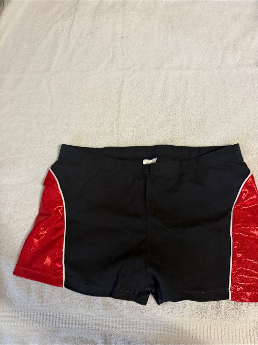 Girls Black and Red Athletic Shorts